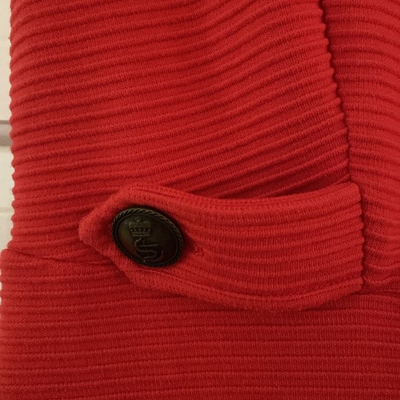 BODEN Red Cordelia Ottomon Ribbed Textured Button Detail Sheath Dress Size 6 R - Picture 7 of 11